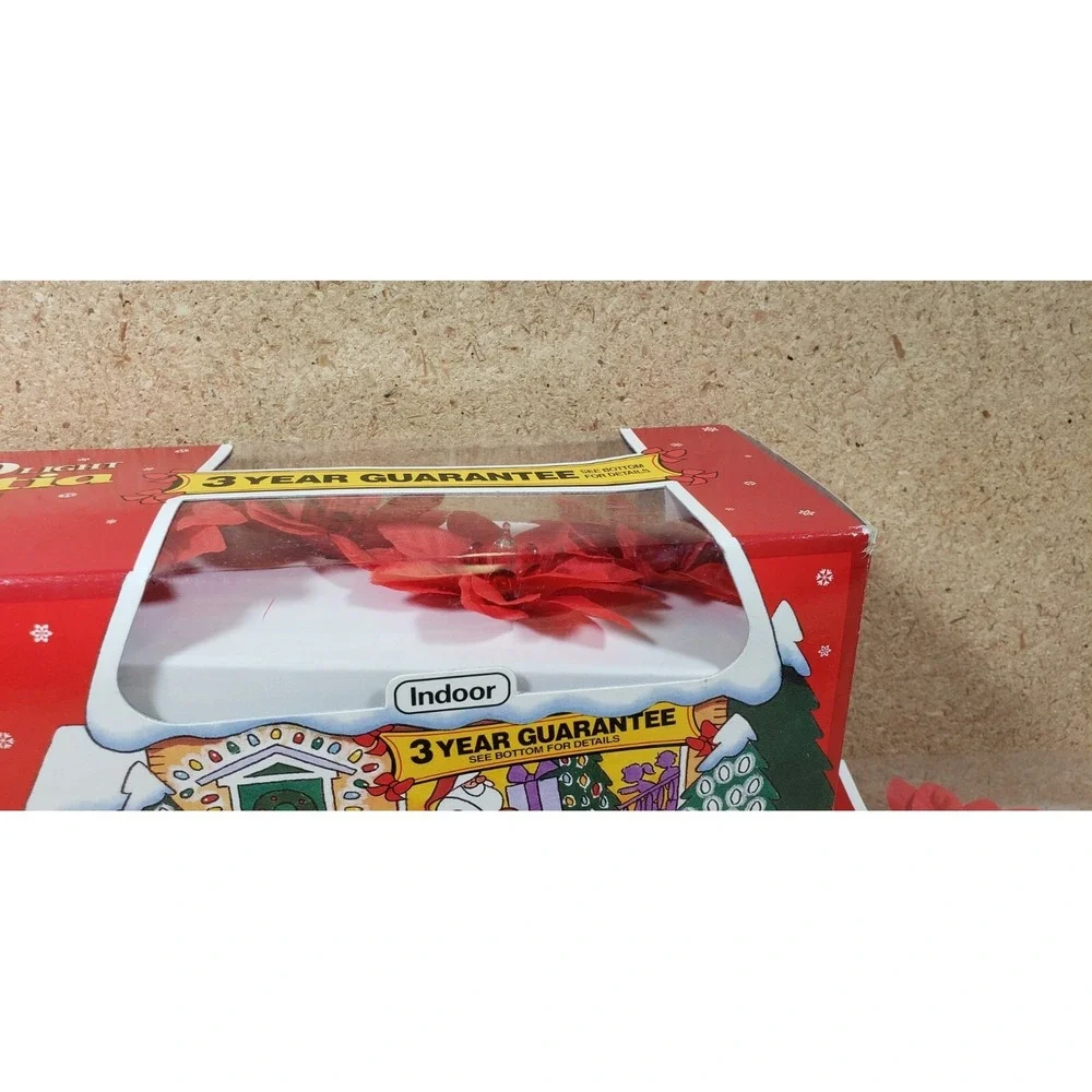 Lot of 3 GE Red Poinsettia Christmas 20 Light Set - Decoration‎ - Holiday